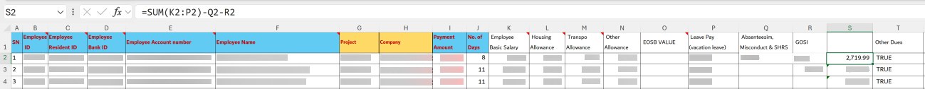 Payment amounts