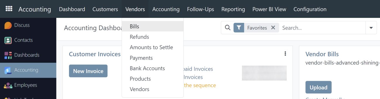 Accounting dashboard