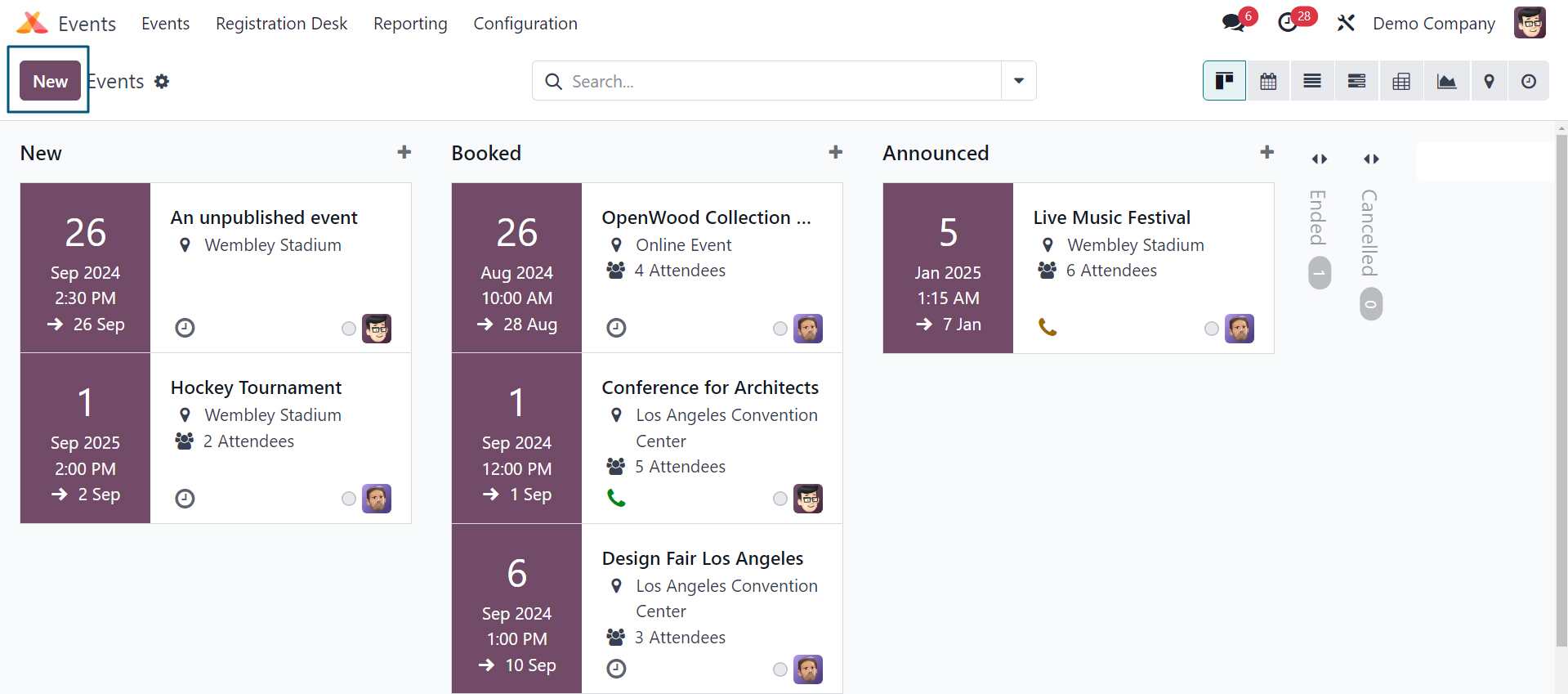 Odoo Events App