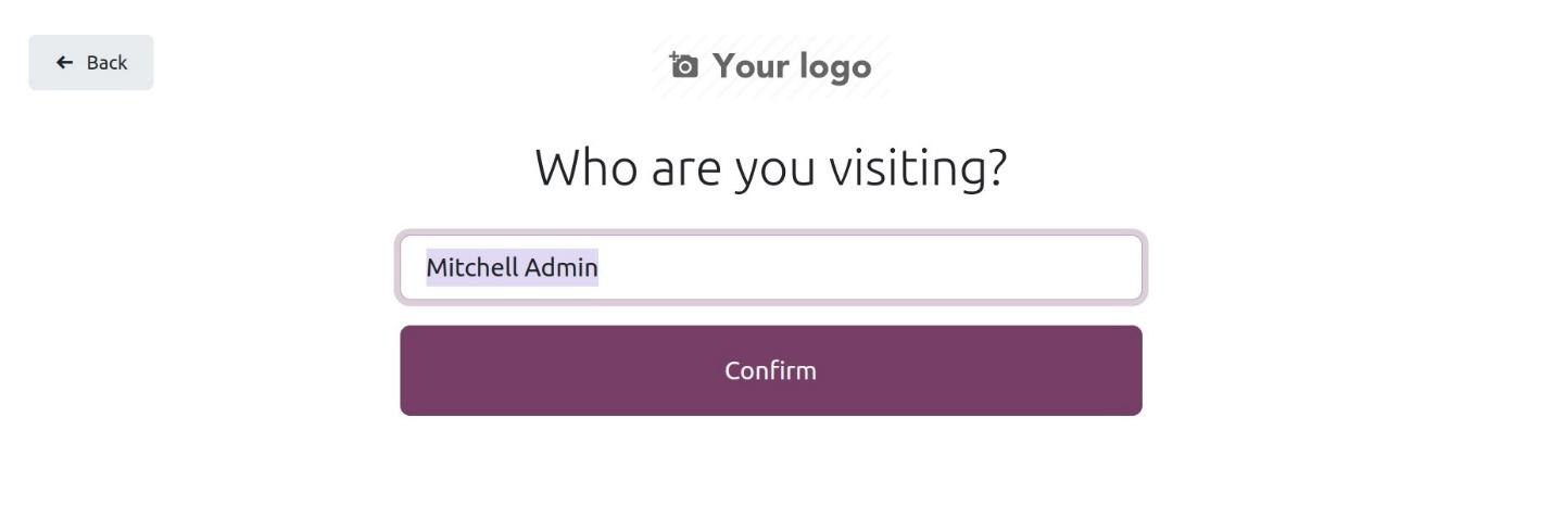 Odoo Frontdesk module-visitor selects employee