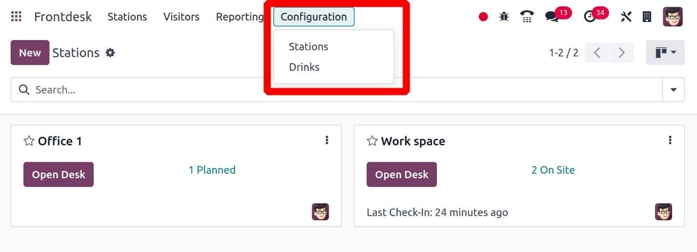 Odoo Frontdesk module configuration