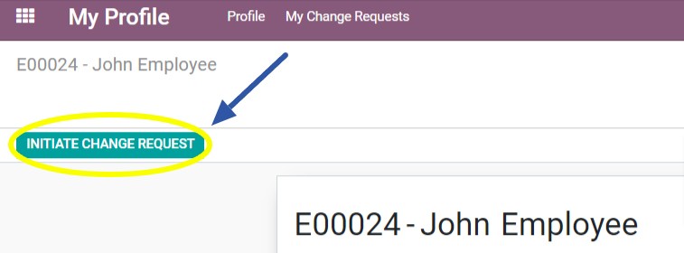 Initiate change request option on my profile