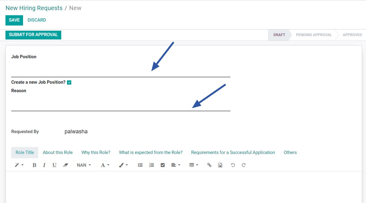 Create New job position checkbox