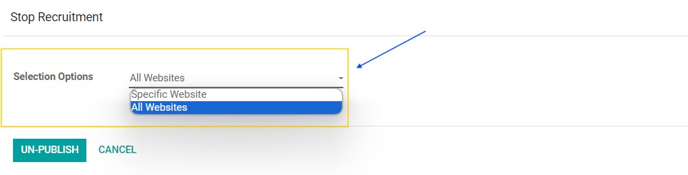 Unpublish job from websites