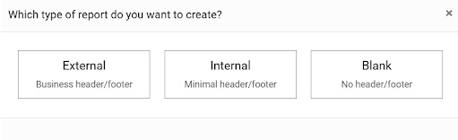 Type of report Odoo Studio