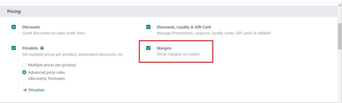 Enable Margin Calculation in Odoo