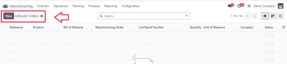 Un-build orders option Odoo Manufacturing module