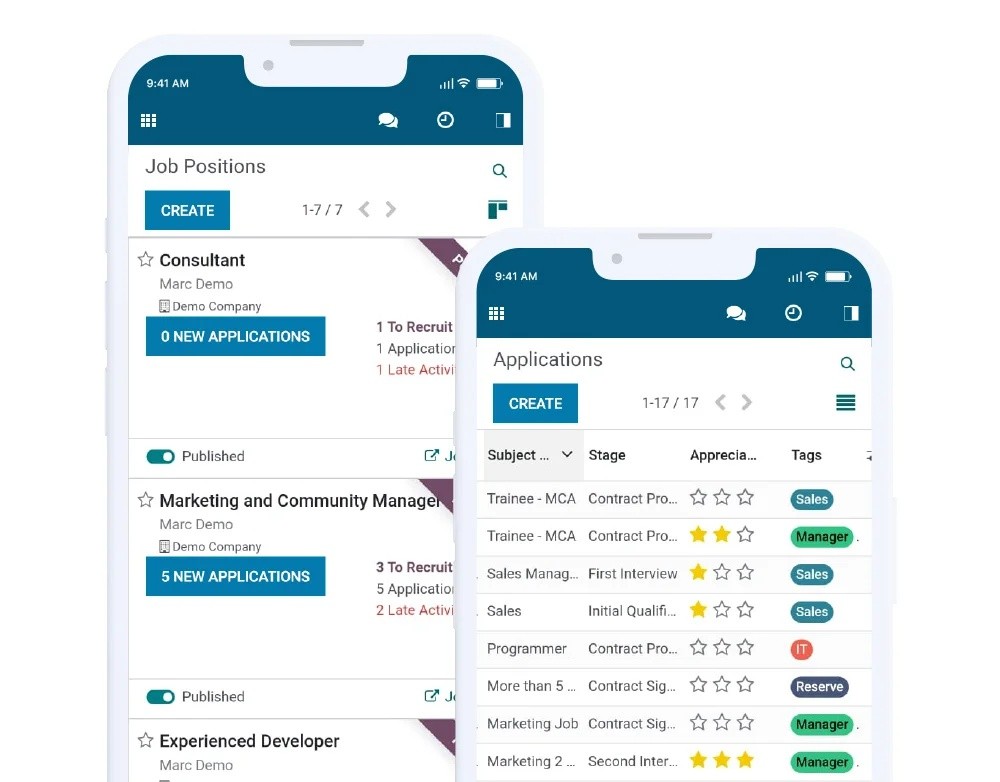 Talent acquisition platform mobile version