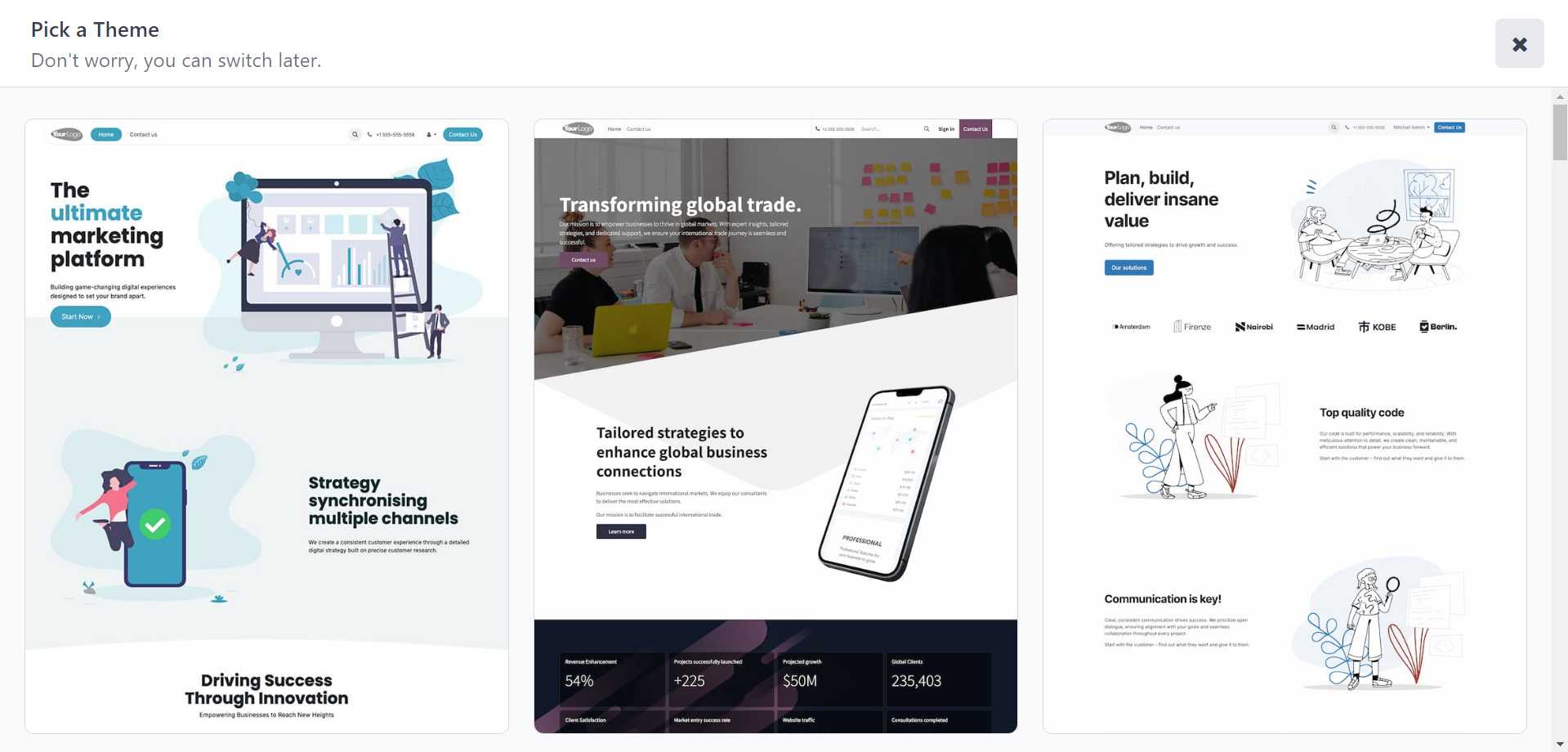 Odoo 18 website themes