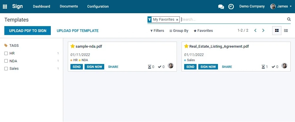 Contracts esignature hrms