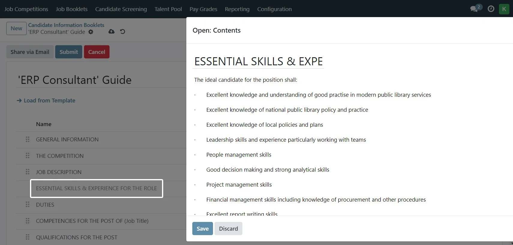 Role-Specific Details in Job Information Guide