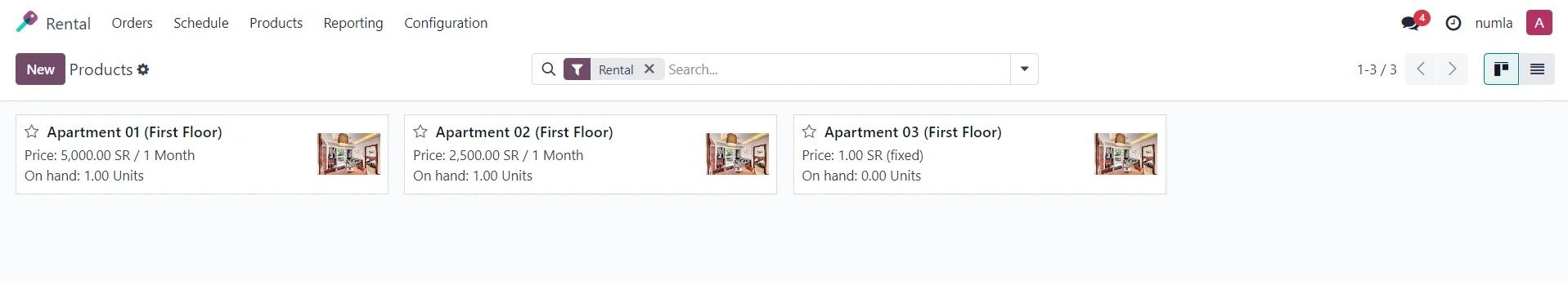 Set Up Properties as Rental Products Odoo