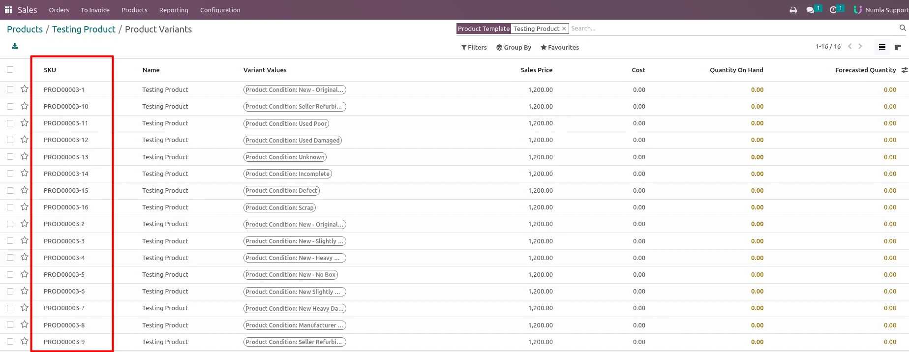 Automatic SKU for Product Variants