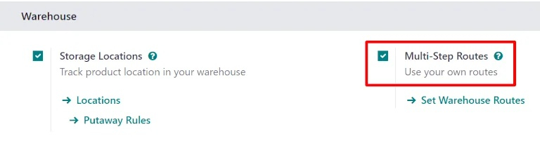 Multi-step routes Odoo Inventory