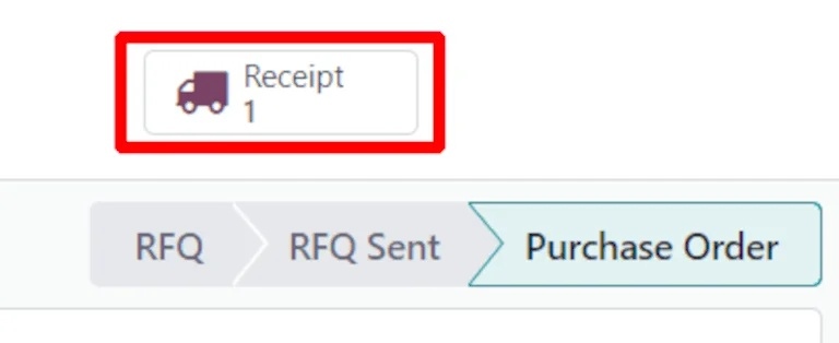 Receipt button Purchase Order Odoo