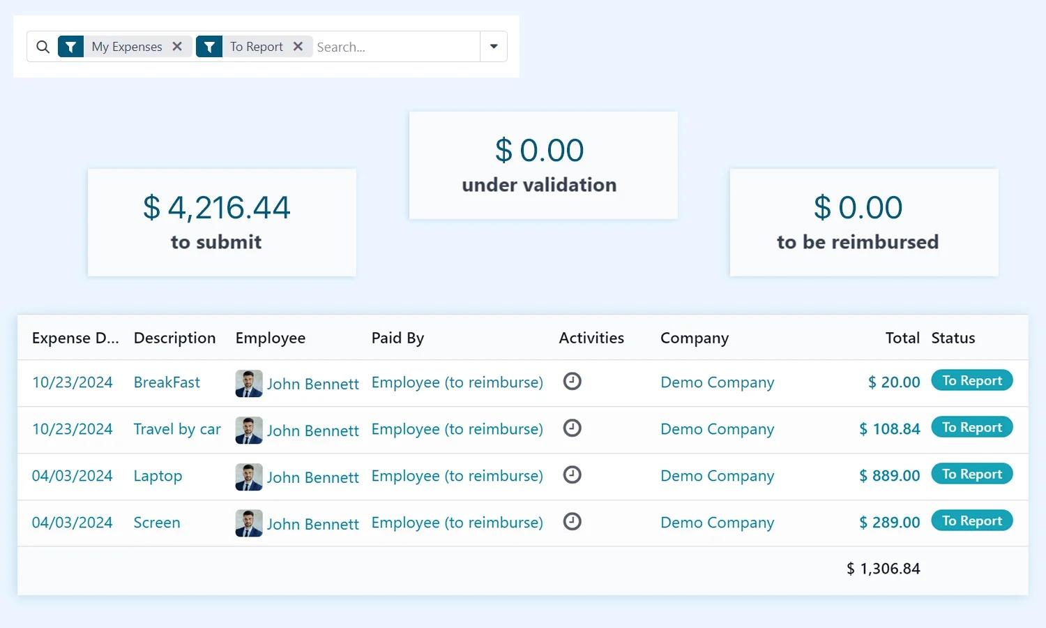 Employee expenses HR software