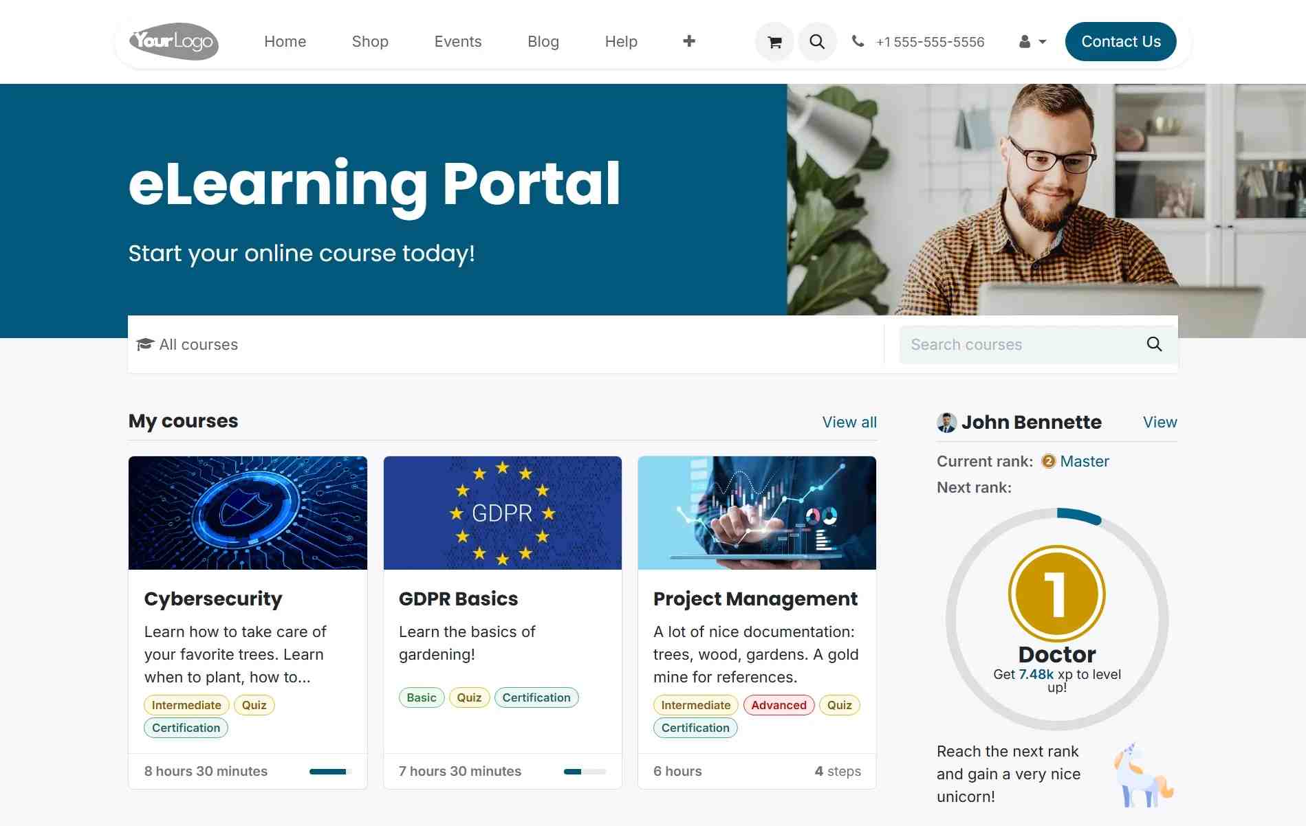 Employee elearning portal HR software