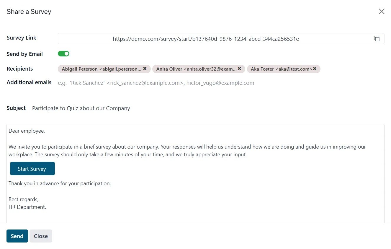 Share survey with employees HR Survey Software