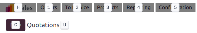 Odoo keyboard shortcuts