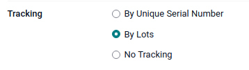 Product tracking by lots in Odoo