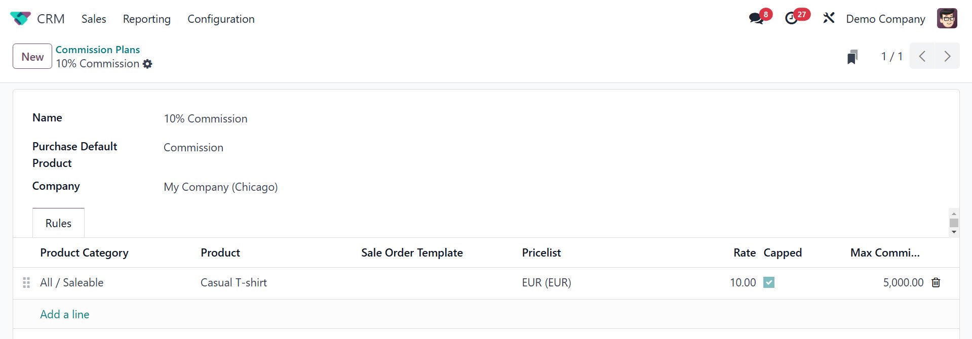 Commission Plan Rules in Odoo