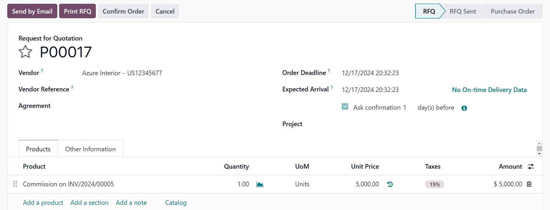 Request for Proposal Odoo