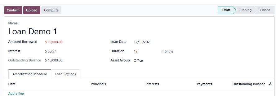 Loans Odoo 18 Accounting