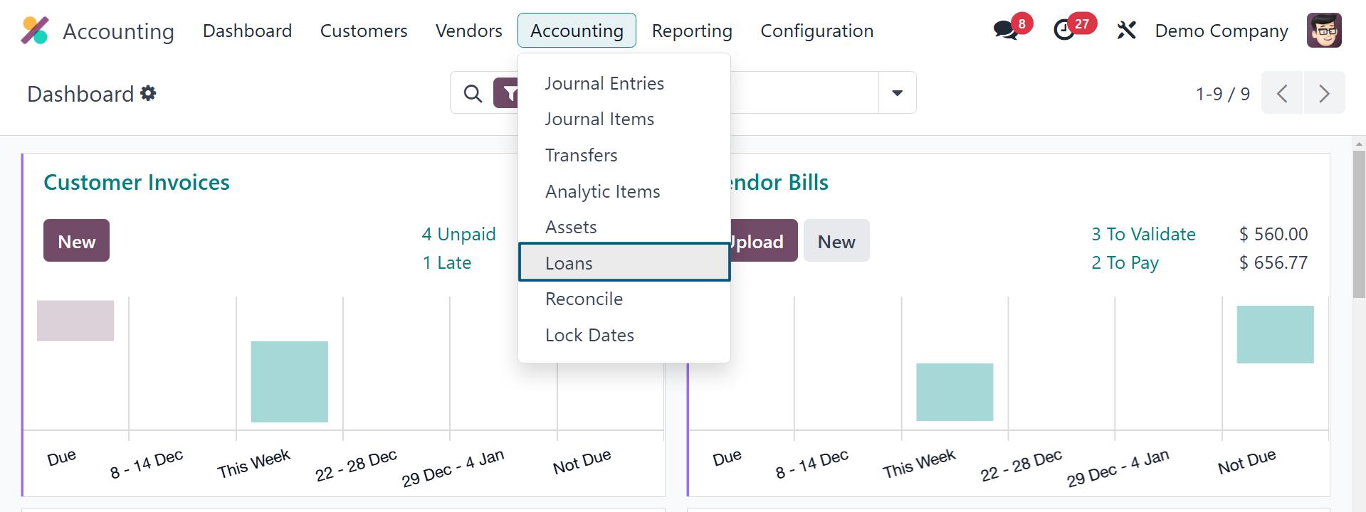 Loans in Odoo 18 Accounting