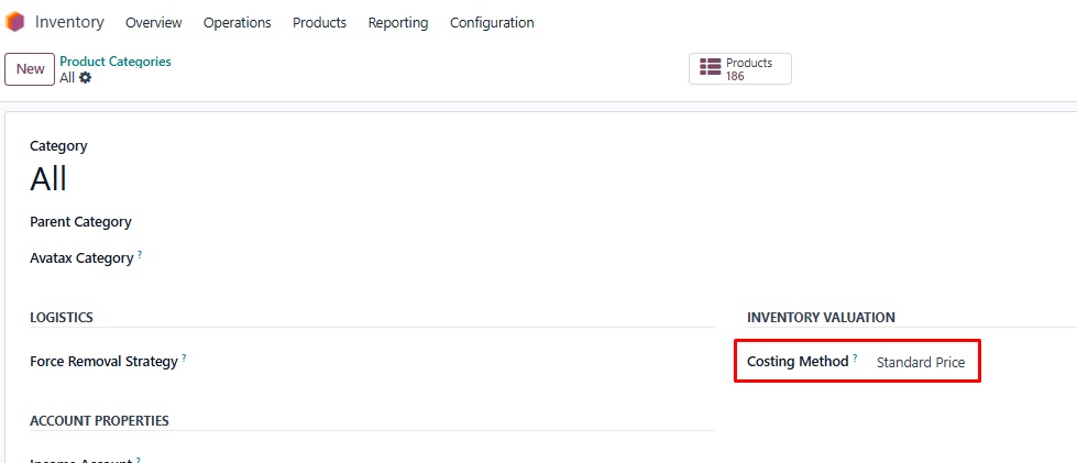 Costing Methods in Odoo 18