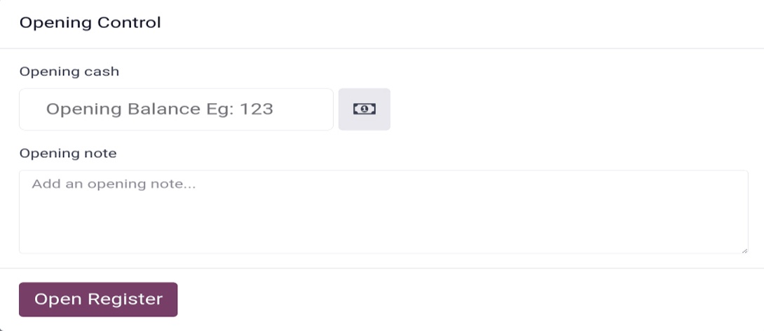 Add opening balance for POS shop in Odoo