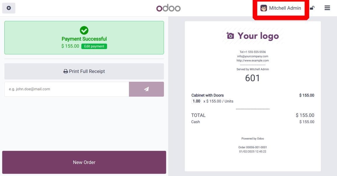 Switch employee on Odoo POS interface