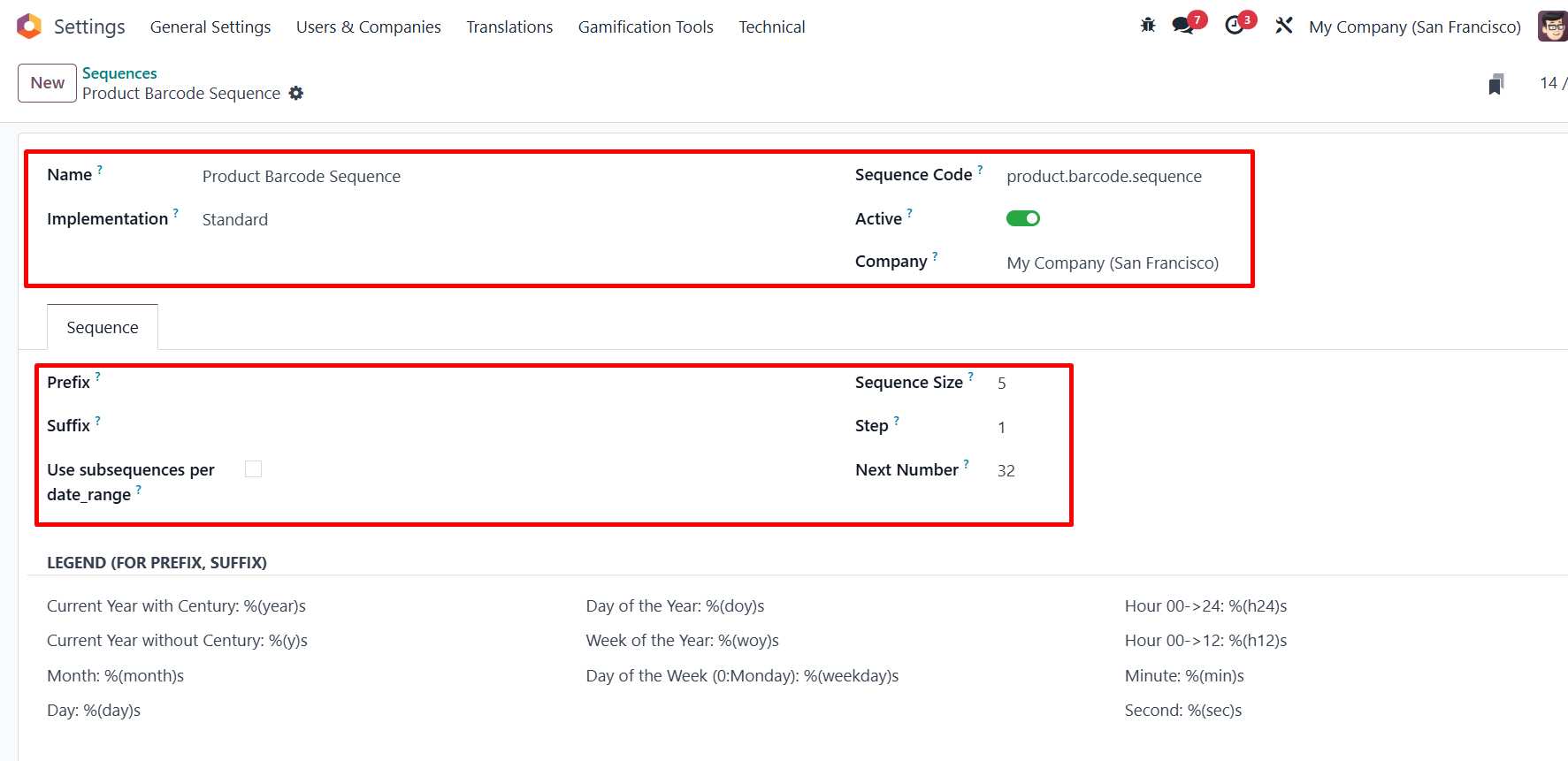 Create product barcode sequence in Odoo