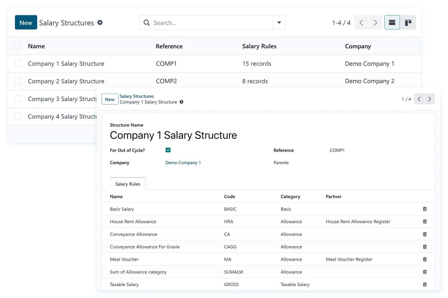 Salary structures payroll software