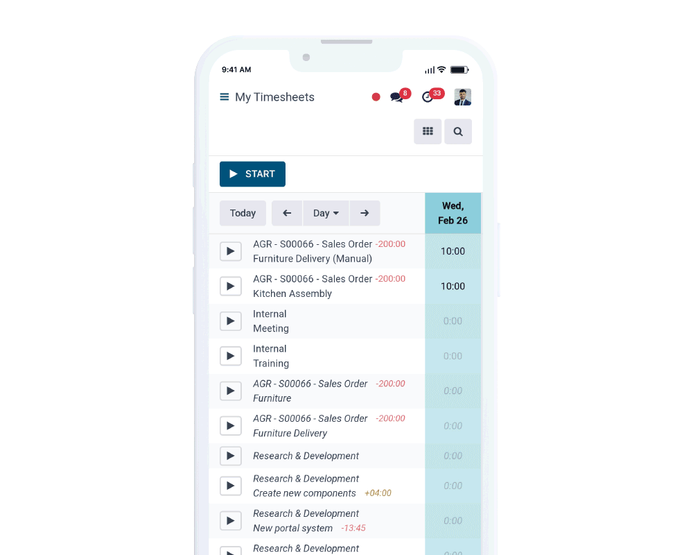 Numla HR employee timesheets app