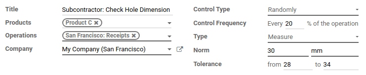 Create a control point in Odoo Quality app