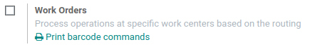 Enable work orders in Odoo Manufacturing