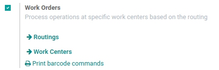 Enable work orders in Odoo Manufacturing