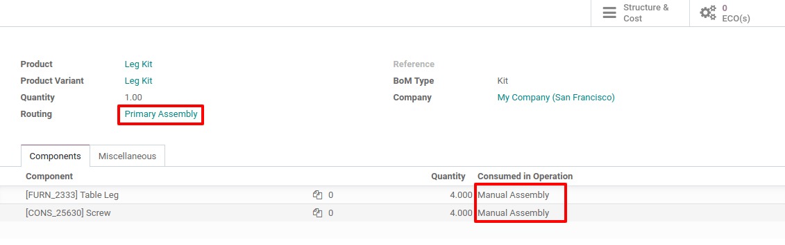 Create Kit BoM for Kit Component in Odoo