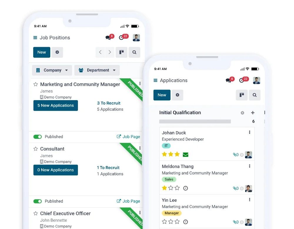 Recruitment software mobile version