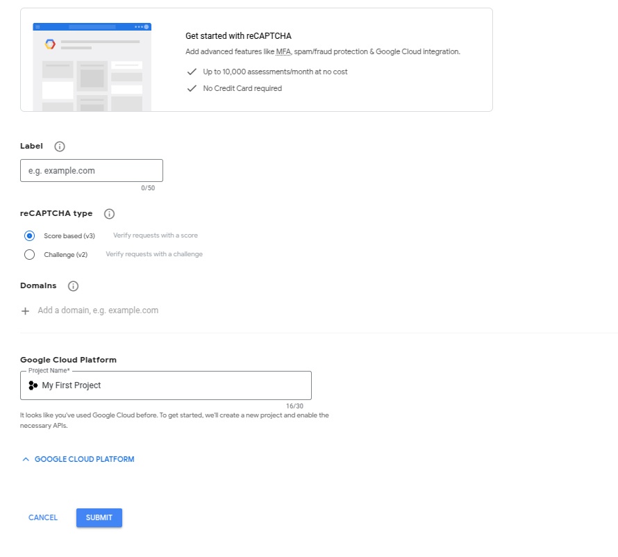 Google reCAPTCHA v3