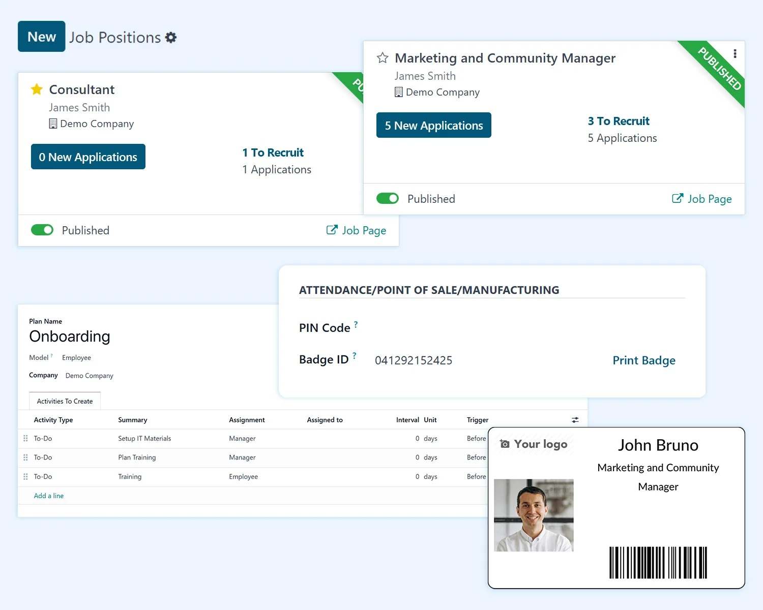 Recruitment software with applicant tracking and employee onboarding tools