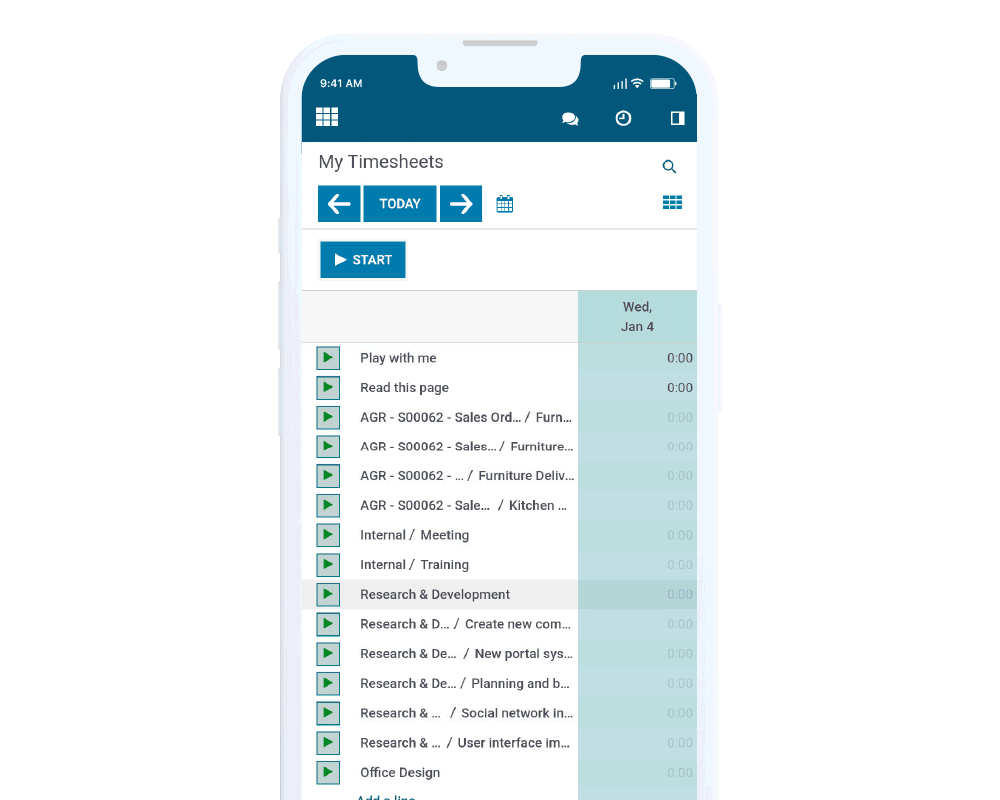 Animated GIF of Numla HR Timesheets App