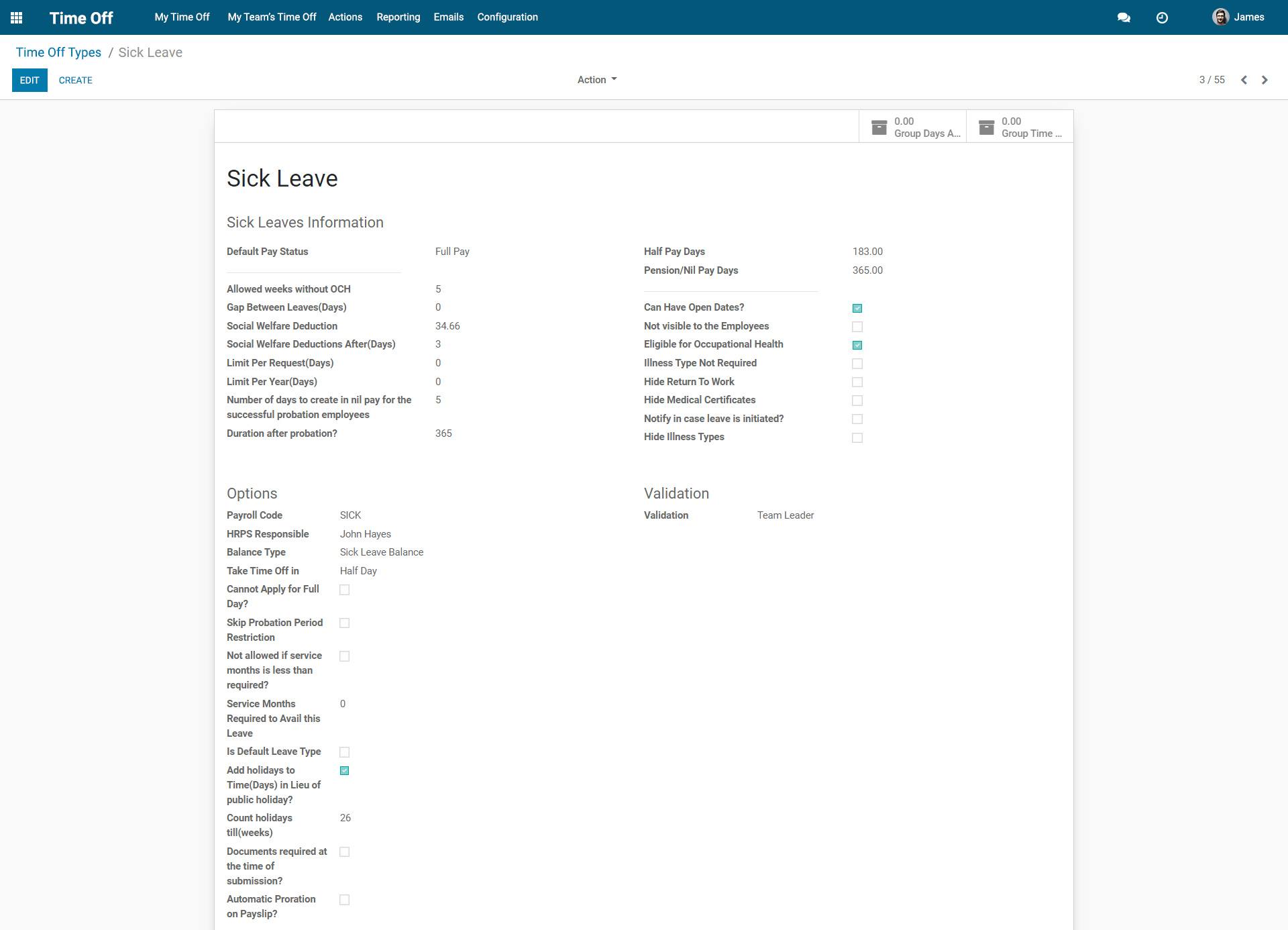 Configure time off types