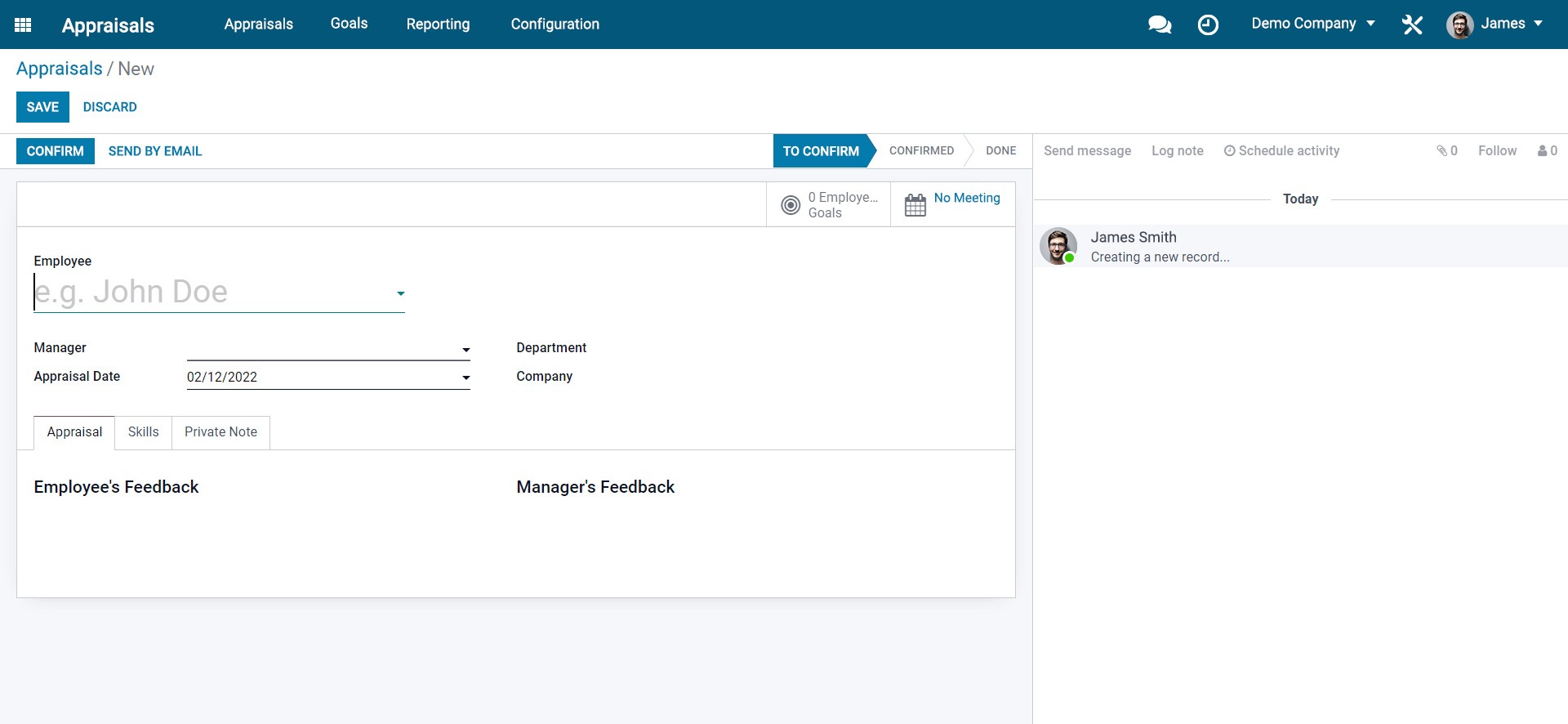 Screenshot of Performance Cycle feature