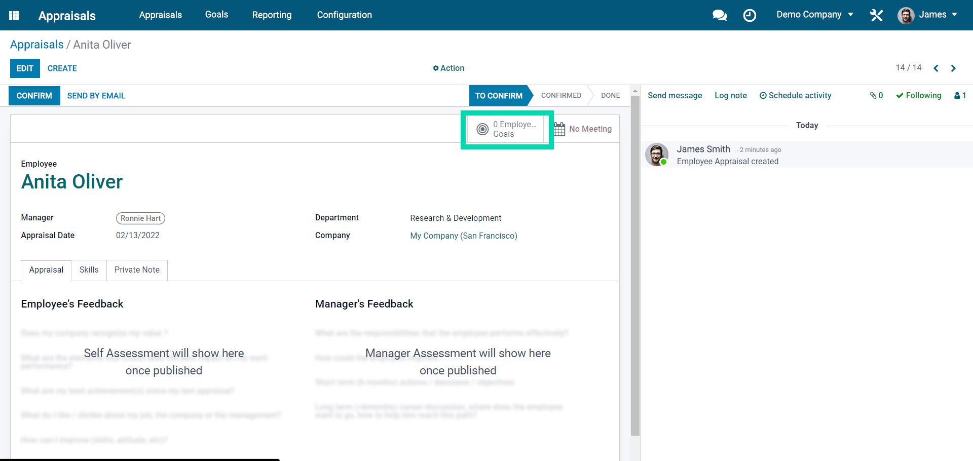 Screenshot of make decisions and inform employees feature