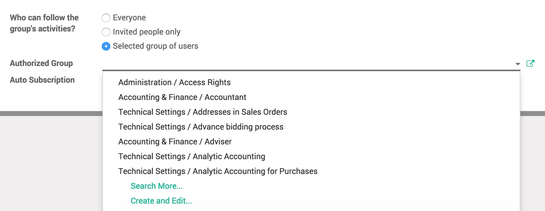 Manage mailing list