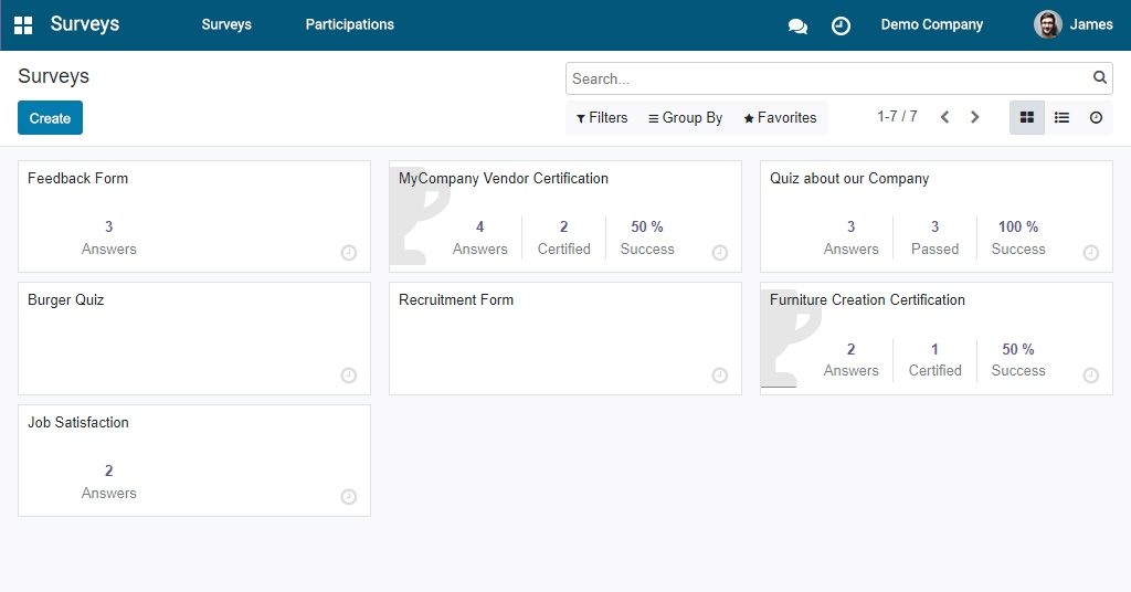 HR Surveys Dashboard Screenshot of HR Surveys Dashboard