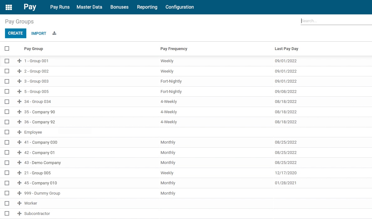 Pay groups feature of Numla HR payroll app