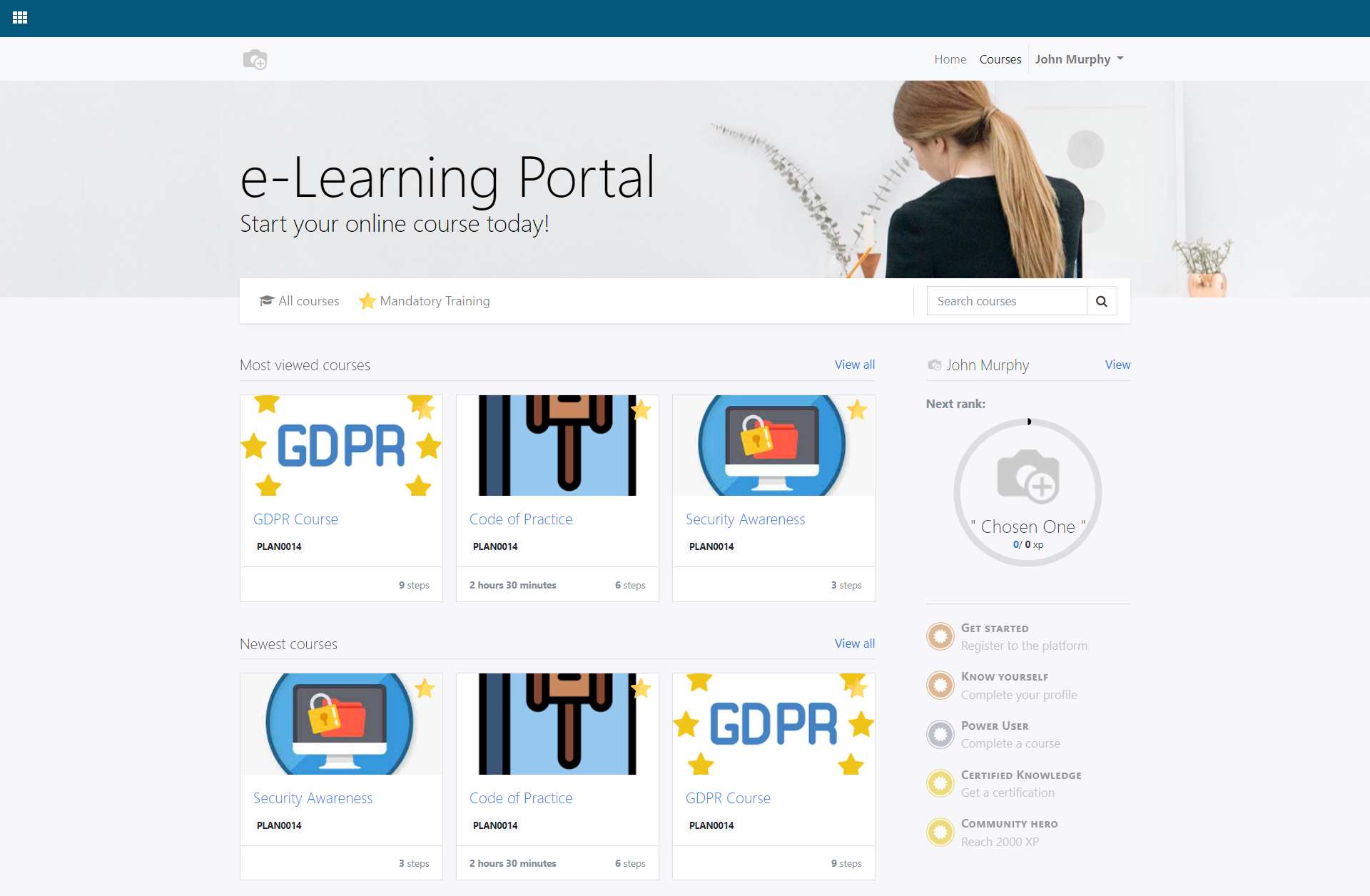 Screenshot of Numla eLearning Portal