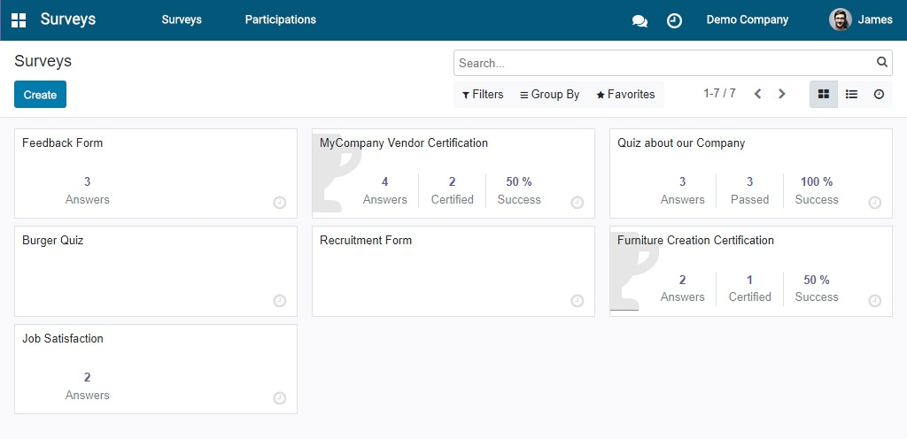 Screenshot of HR Surveys Dashboard